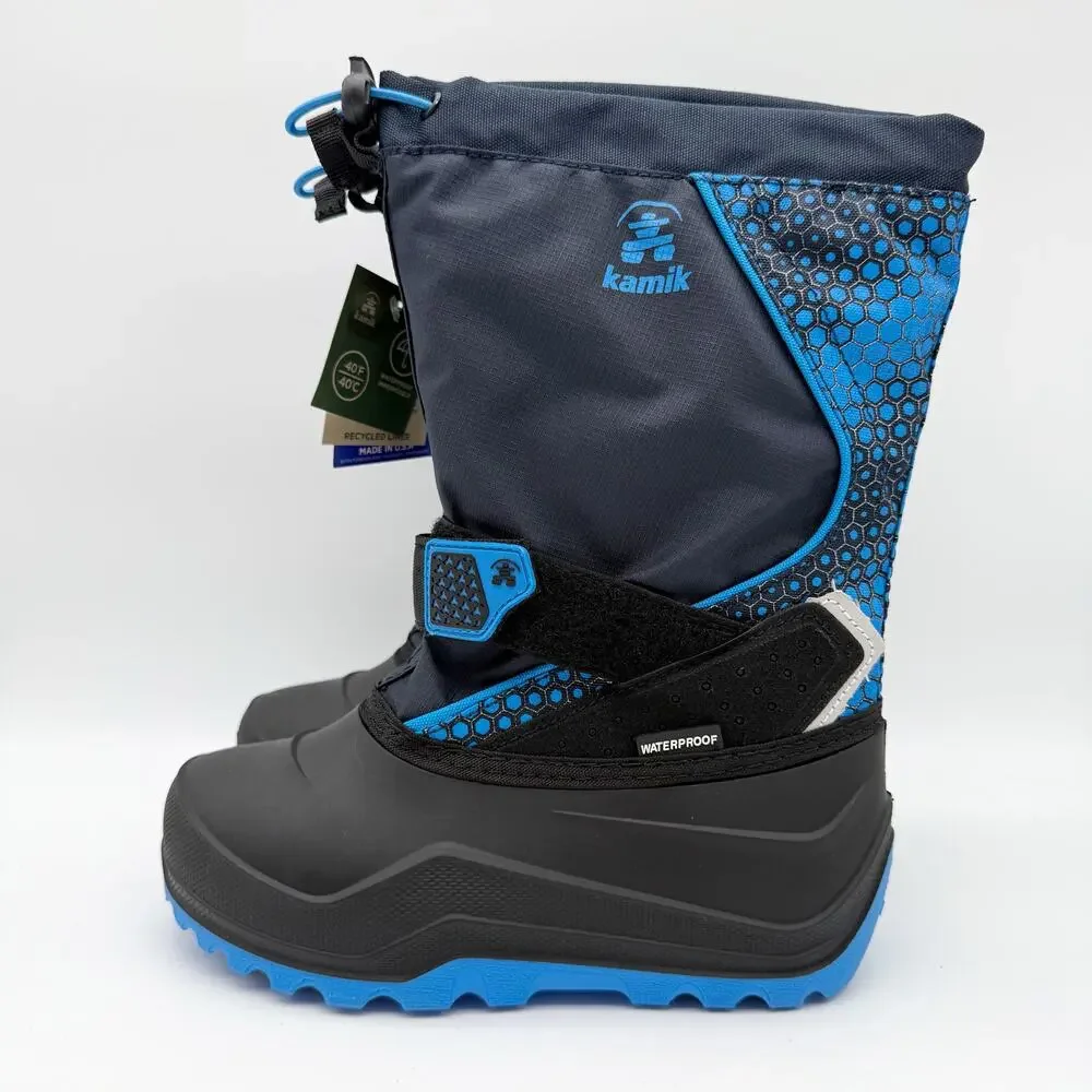 Kamik Kids Snowfall P Winter Boots US 13 EU 31 Blue Black Waterproof NIB